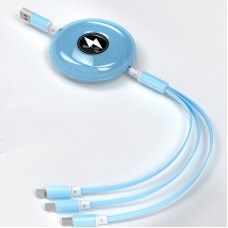3-In-1 Multi-Head Retractable USB Charging Cable With Micro USB / Type C / Lightning For IPhone Andriod Phone Cable Expansion