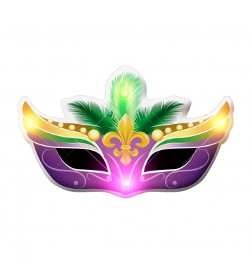 Mardi Gras Mask Flashing Body Light Lapel Pins