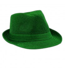 Glittery Finish Soft Green Fabric Fedora Non Light Up