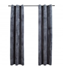 vidaXL Blackout Curtains with Rings 2 pcs Anthracite 37"x95" Velvet