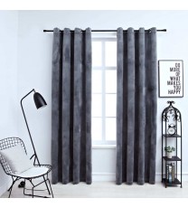 vidaXL Blackout Curtains with Rings 2 pcs Anthracite 54"x84" Velvet