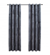 vidaXL Blackout Curtains with Rings 2 pcs Anthracite 54"x84" Velvet