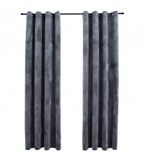 vidaXL Blackout Curtains with Rings 2 pcs Anthracite 54"x95" Velvet