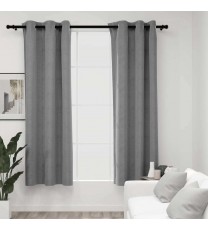 vidaXL Blackout Curtains with Rings 2 pcs Gray 37"x63" Velvet