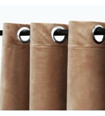 vidaXL Blackout Curtains with Rings 2 pcs Beige 37"x84" Velvet