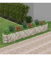 vidaXL Gabion Raised Bed Galvanized Iron 157.5"x19.7"x19.7"