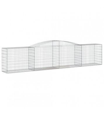 vidaXL Arched Gabion Basket 157.5"x19.7"x31.5"/39.4" Galvanized Iron