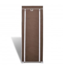 Fabric Shoe Cabinet with Cover 22" x 11" x 64" Brown