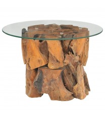 vidaXL Coffee Table Solid Teak Driftwood 23.6"