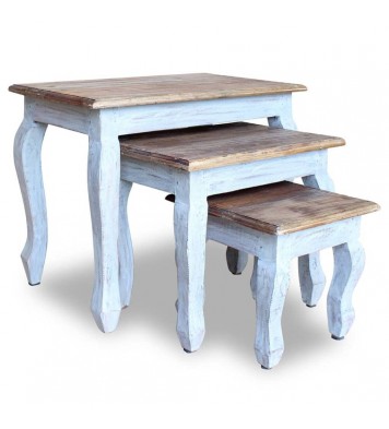 vidaXL Nesting Table Set 3 Pieces Solid Reclaimed Wood