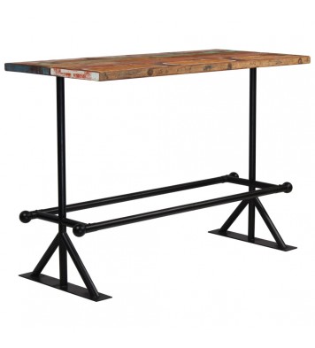 vidaXL Bar Table Solid Reclaimed Wood Multicolor 59.1"x27.6"x42.1"