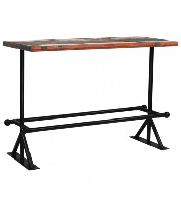 vidaXL Bar Table Solid Reclaimed Wood Multicolor 59.1"x27.6"x42.1"