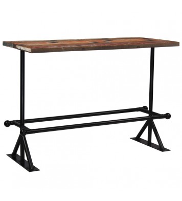 vidaXL Bar Table Solid Reclaimed Wood Multicolor 59.1"x27.6"x42.1"