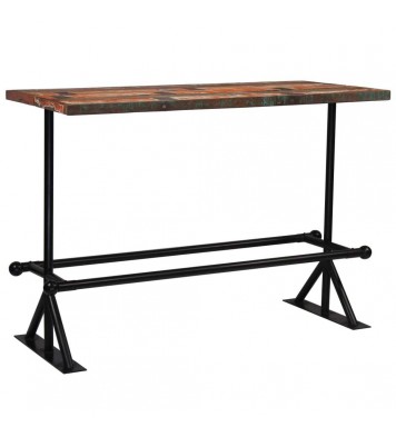 vidaXL Bar Table Solid Reclaimed Wood Multicolor 59.1"x27.6"x42.1"