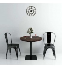 vidaXL Bistro Table MDF and Steel Round 31.5"x29.5" Dark Ash