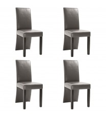 vidaXL Dining Chairs 4 pcs Gray Faux Leather