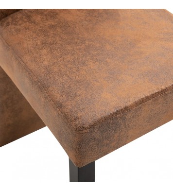 vidaXL Dining Chairs 4 pcs Brown Faux Suede Leather