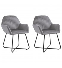 vidaXL Dining Chairs 2 pcs Gray Velvet