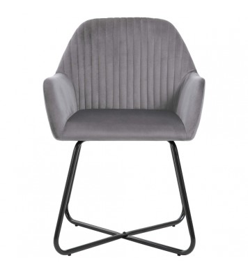 vidaXL Dining Chairs 2 pcs Gray Velvet