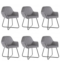 vidaXL Dining Chairs 6 pcs Gray Velvet