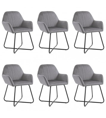 vidaXL Dining Chairs 6 pcs Gray Velvet