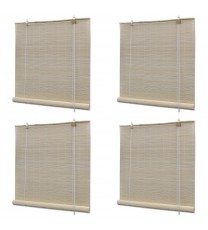 vidaXL Natural Bamboo Roller Blinds 4 pcs 47.2"x63"