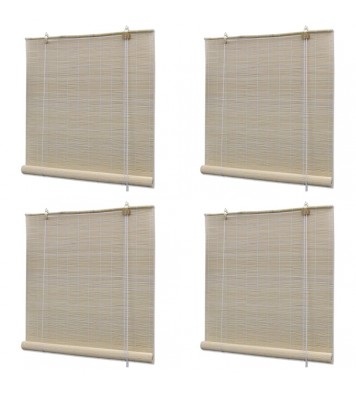 vidaXL Natural Bamboo Roller Blinds 4 pcs 47.2"x63"