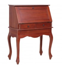 vidaXL Secretary Desk Brown 30.7"x16.5"x40.6" Solid Mahogany Wood