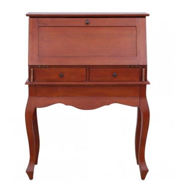 vidaXL Secretary Desk Brown 30.7"x16.5"x40.6" Solid Mahogany Wood