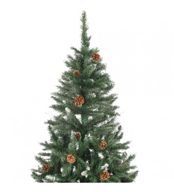 vidaXL Artificial Christmas Tree with Pine Cones and White Glitter 5 ft