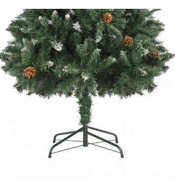 vidaXL Artificial Christmas Tree with Pine Cones and White Glitter 6 ft