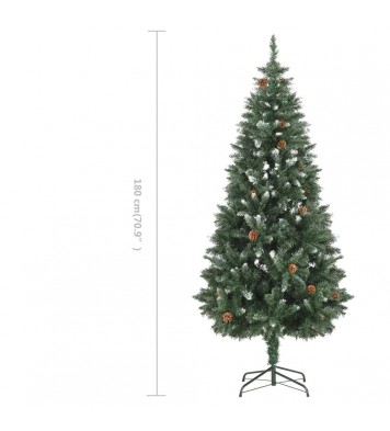 vidaXL Artificial Christmas Tree with Pine Cones and White Glitter 6 ft