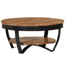 vidaXL Coffee Table 25.6"x25.6"x12.6" Solid Acacia Wood