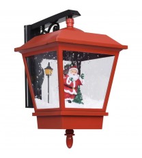 vidaXL Christmas Wall Lamp with LED Lights and Santa Red 15.7"x10.6"x17.7"