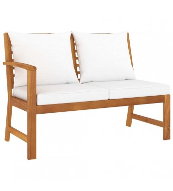 vidaXL 9 Piece Patio Lounge Set with Cushion Cream Solid Acacia Wood