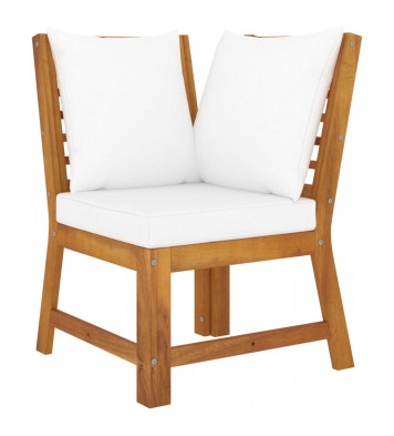 vidaXL 9 Piece Patio Lounge Set with Cushion Cream Solid Acacia Wood