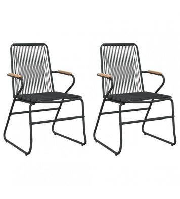 vidaXL 3 Piece Patio Dining Set Black PVC Rattan