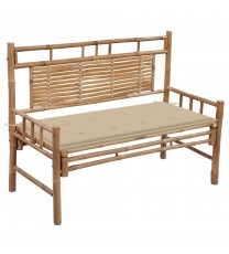 vidaXL Patio Bench with Cushion 47.2" Bamboo