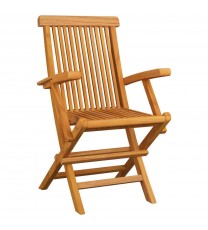 vidaXL Folding Patio Chairs 4 pcs Solid Teak Wood