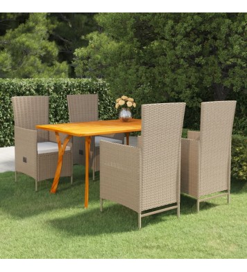 vidaXL 5 Piece Patio Dining Set Beige