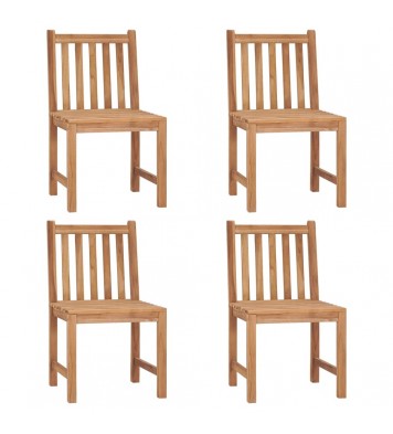 vidaXL Patio Chairs 4 pcs with Cushions Solid Teak Wood