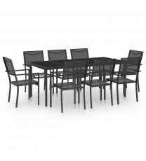 vidaXL 9 Piece Patio Dining Set Steel