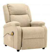 vidaXL Massage Recliner Cream Fabric