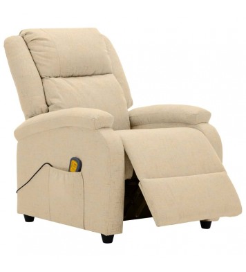 vidaXL Massage Recliner Cream Fabric