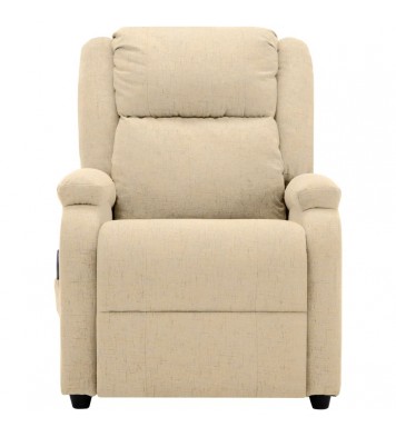 vidaXL Massage Recliner Cream Fabric