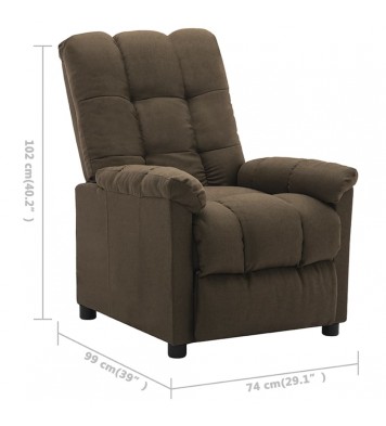 vidaXL Recliner Brown Fabric