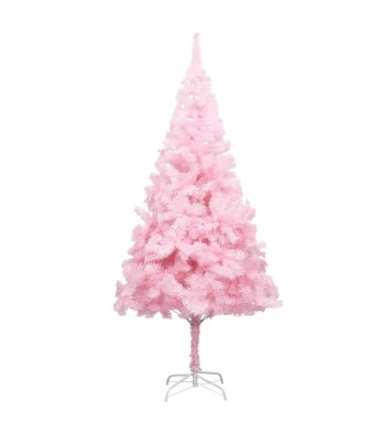 vidaXL Artificial Christmas Tree with LEDs&Stand Pink 82.7" PVC