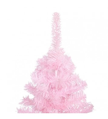 vidaXL Artificial Christmas Tree with LEDs&Stand Pink 82.7" PVC