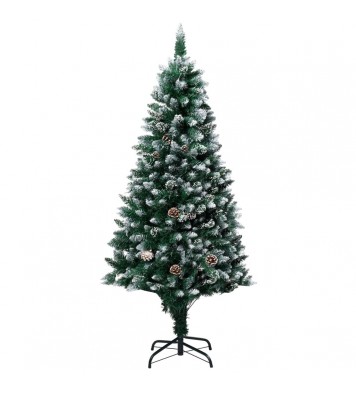 vidaXL Artificial Christmas Tree LEDs&Pine Cones&White Snow 70.9"