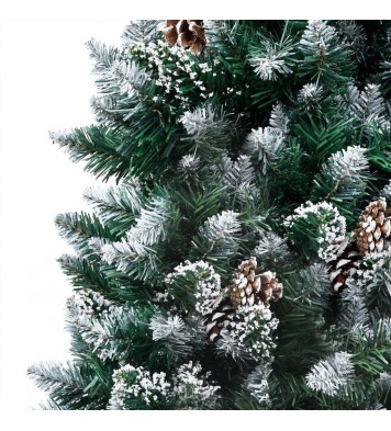 vidaXL Artificial Christmas Tree LEDs&Pine Cones&White Snow 70.9"